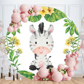 Aperturee - Circle Little Cute Horse Round Birthday Backdrop